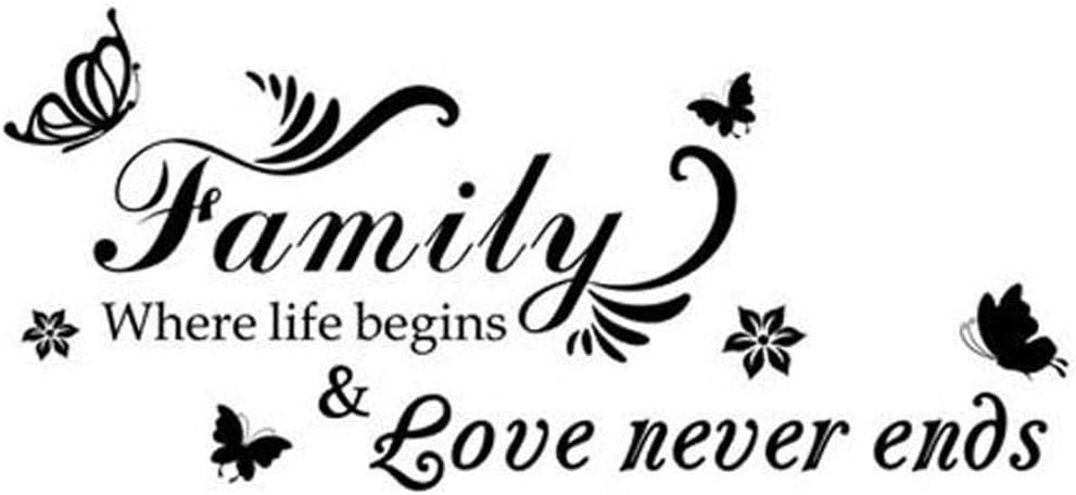 Family Quote Wall Sticker Removable Home Mural Decoration Bedroom Living Room Decal