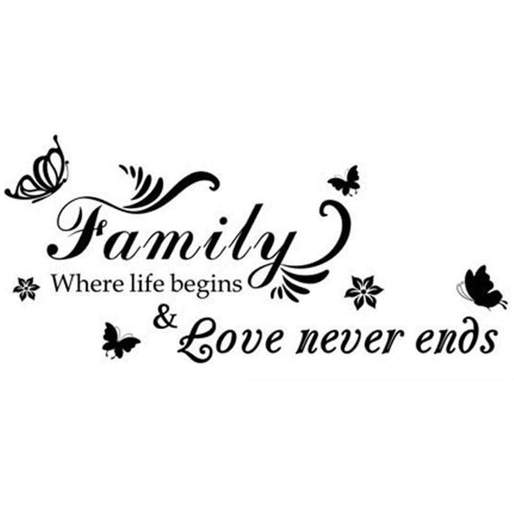 Family Quote Wall Sticker Removable Home Mural Decoration Bedroom Living Room Decal