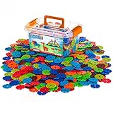 Creative Kids Flakes - 600 Piece Interlocking Plastic Disc Set for Fun, Creative Building - Educational STEM Construction Toy for Boys & Girls - Non Toxic, Ages 3+