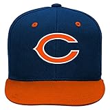 NFL Chicago Bears Youth Boys 8-20 Basic 2 Tone Flatbrim Snapback Cap, One Size, Deep Obsidian