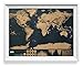 Large Scratch Off Adventure World Map Poster. Ultra Sharp Black & Gold Surface. Superior 3X Printing Process for More Eye Dazzling Color Underneath. Easy scratch, no special tools required! + Ebook!