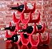 Clever Chef Premium Stackable Wine Rack Custom Wine Storage, Snap & Stack Design Perfect to Fit Any Space, Sturdy & Lightweight Plastic, Pack of 10 Wine Racks, Red