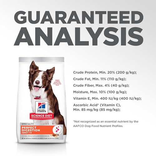 HILL’S SCIENCE DIET PERFECT DIGESTION, ADULT 1-6, DIGESTIVE SUPPORT, DRY DOG FOOD, CHICKEN, BROWN RICE, & WHOLE OATS, 3.5 LB BAG