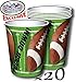 Deluxe Football Theme Party Supplies Set for 20 People, Includes 20 Large Plates, 20 Small Plates, 20 Napkins, 20 Cups & 2 Table Covers - Perfect for Gameday or Birthday (82 Pieces Total)