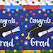 2017 Graduation Party Supply Pack for 28 Guests - Bundle Includes Paper Plates & Napkins, Plastic Table Cover and Flag Banner