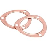 Exhaust Collector Gaskets Fit for SBC 302 350 454 383, 2Pcs 3inch Copper Header Exhaust Collector Gaskets Reusable