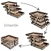 MyGift 4-Tier Wood Desktop Document Paper Organizer Collapsible Distressed Brown Expandable Stacking Trays