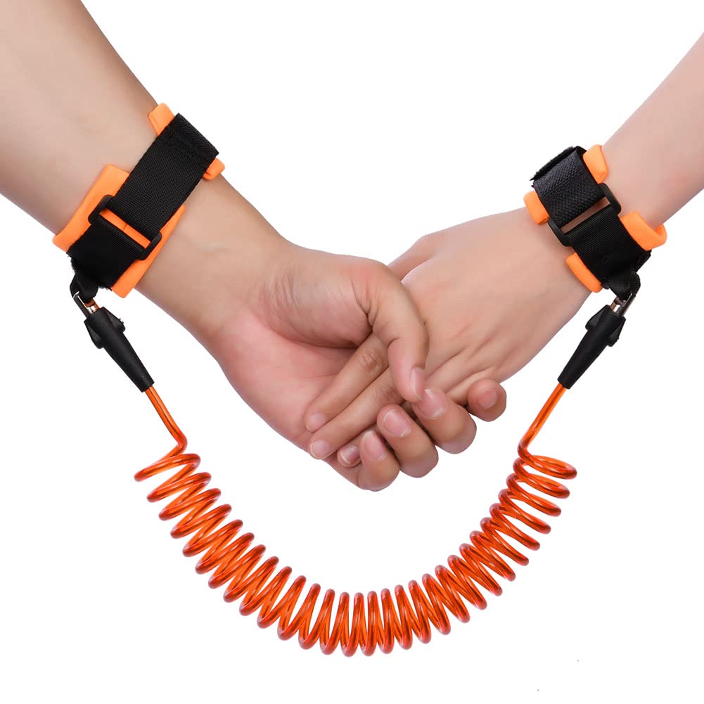 AOMIG Anti Lost Safety Wrist Link Belt, 2.5M Wrist Reins for Toddlers, Baby Reins Toddler Reins for Walking & Travel, Toddler Wrist Strap for Walking (Orange)