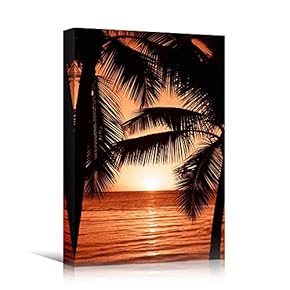signwin Canvas Wall Art Silhouette Palm Tree Bedroom...