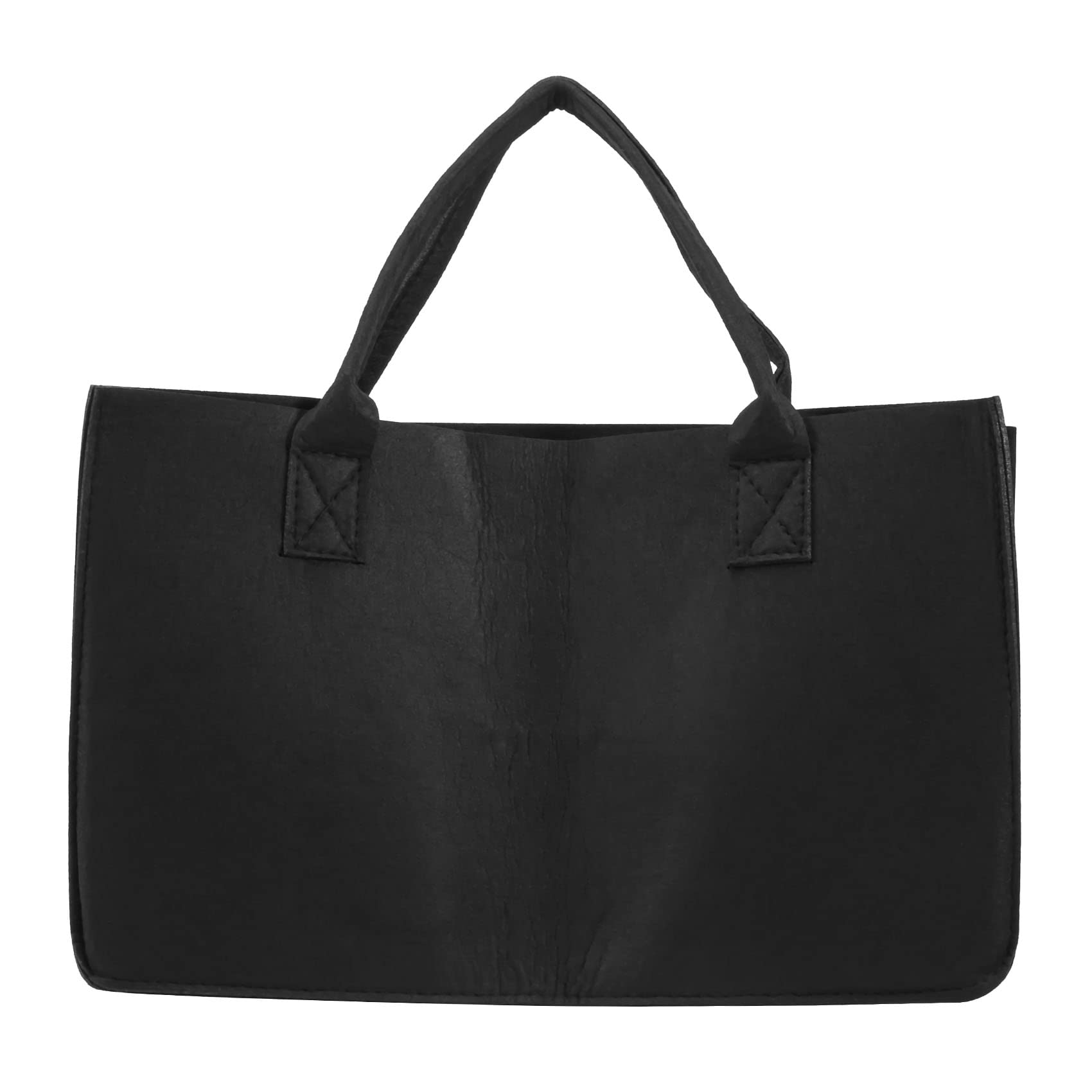 KJKVIVH Fireplace Wood Felt Storage Bag Basket Magazine Rack Firewood Pocket,Felt Foldable Firewood Holder Basket Black