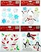 Winter Window Clings Gel - Penguins Snowmen Snowflakes and Candy Canes - Bundle of 4