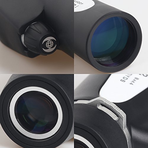 COSTIN 10x42 Monocular Telescope, Central Focusing with Built-in Rangefinder Scale Plus Directional Compass, BAK4 Prism Multi Coated HD Lens, Wide Field View Portable Fogproof Golf Scope-Elegent Black