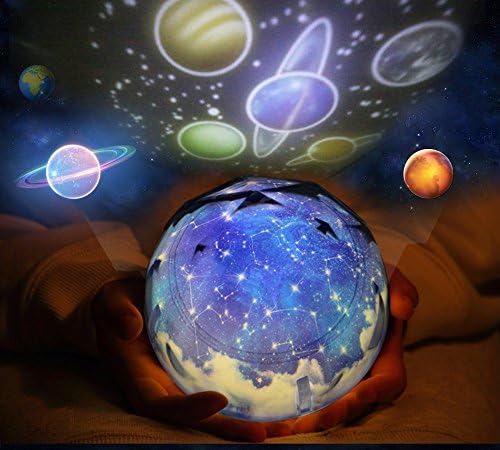 Star Night Light for Children, Universal Projection in Kids Bedroom, Dimmable Rotation Lamp, Amazing Gift for Holiday Birthday - 5 Sets of Film