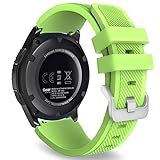 MoKo Band Compatible with Samsung Gear S3 Frontier/Classic/Galaxy Watch 46mm/Huawei Watch GT 46mm/Watch GT 2 46mm/Ticwatch pro/S2/E2, Silicone Sport Strap Fit 22mm Band, Green