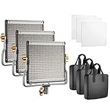 Neewer Professional Photography 3-Pack 480 LED Video Light - Dimmable Bi-Color LED Panel with U Bracket (3200-5600K, CRI 96+) for Photo Studio Portrait, Product, YouTube Video Shooting