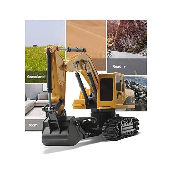LKNJLL RC Bagger BAU Traktor Fernbedienung Bagger 6-Kanal-2.4G Baufahrzeug Digger Elektronik Hobby Spielzeug for Kinder… – Bild 7