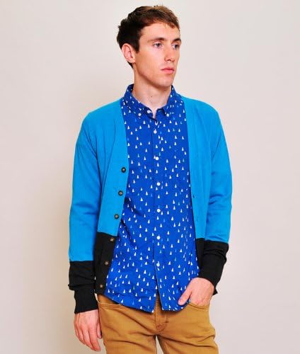 Amazon グラニフ Graniph バイカラー 長袖 ニッテド カーディガン ターコイズ L カーディガン 通販