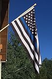 Newever Thin Blue Line Flag 3x5 ft - 210D Nylon, Embroidered Stars and Sewn Stripes with 2 Brass Grommets For Outdoor Events and Indoor Display