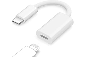 Seminer USB C to Lightning Headphone Audio Adapter, 3in1 Type-C Male to Lightning Female Connector with Data and Charge Conve
