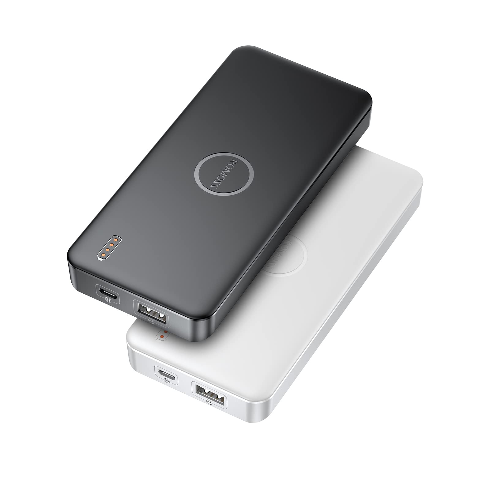ROMOSS 10000mAh Power Bank, Slim Portable Charger, Compact Small Battery Pack 5V 2.4A with LED Indicator, iPhone Charger Compatible with iPhone Android, Galaxy, iPad (2-Pack)