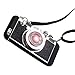 Guojia Camera case Compatible iPhone 7 Plus/8 Plus, Cute Design Silicone Cover with Selfie Fill-in Light,Mirror,Long Strap Rope,TPU+PC Rotatable Holder Stand Case,Gift for Girls Womens Black