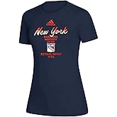 adidas New York Rangers Women's Hockey Club Logo T-Shirt (Navy, Women's X-Small)