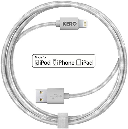 KERO OMNI Cable - 2 Meter (6 ft) Premium [Apple MFi Certified] braided cable charge/sync cable + included cable tie