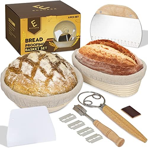 9” Bread Proofing Basket Set of 2 Round & Oval