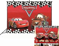 Botong 7x5ft Cartoon Car Birthday Party Themed