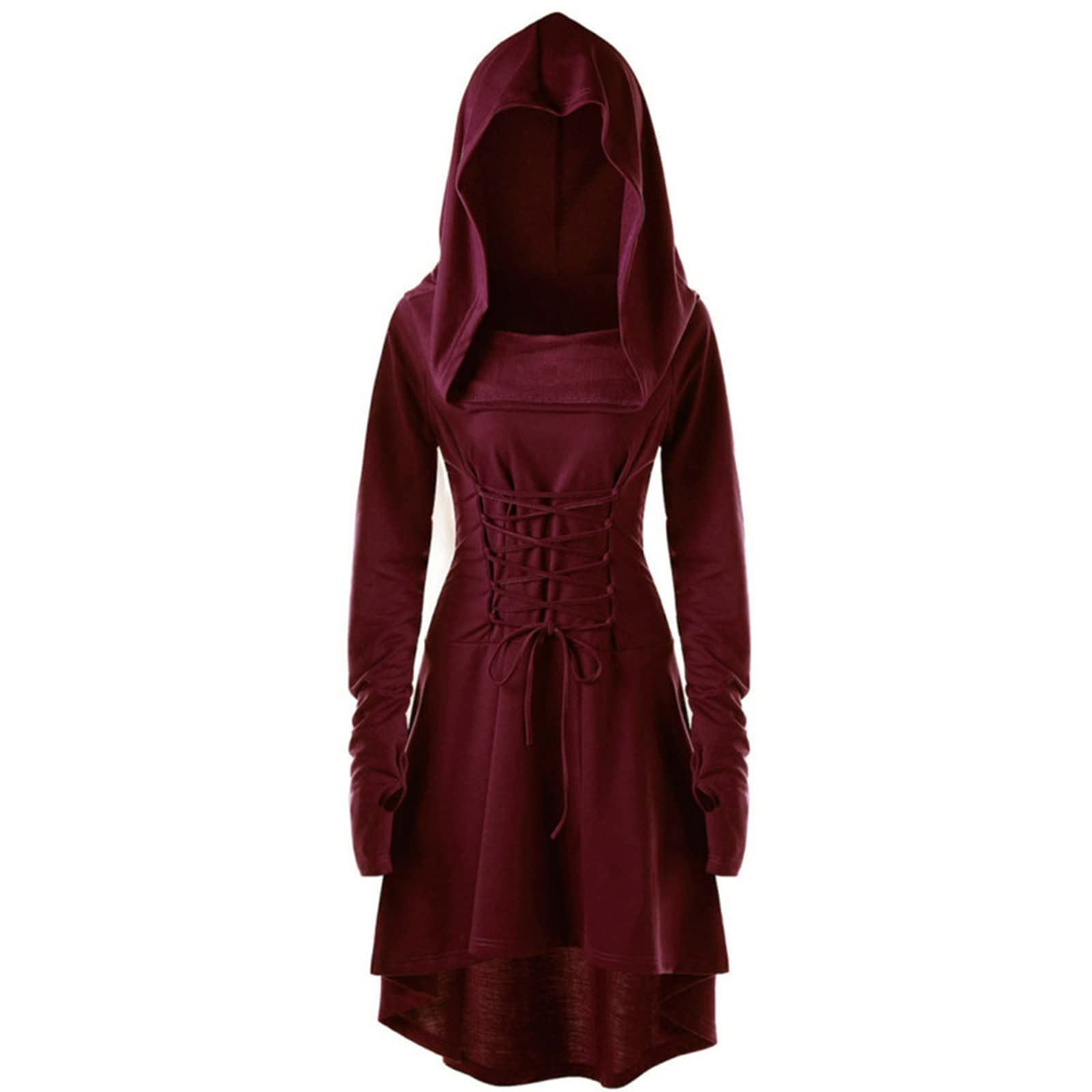 FSUJWOA Womens Halloween Costumes Renaissance Dress Women’s Pullover Medieval Costume Halloween Costumes For Women (M, Red)