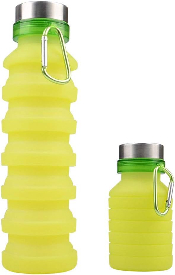 ERLOU Large Capacity 550ml Outdoor Sports Bottle Travel Portable Silicone Folding Cup Portable Silicone Soft Water Cup Mountaineering Cup Collapsible Water Bag