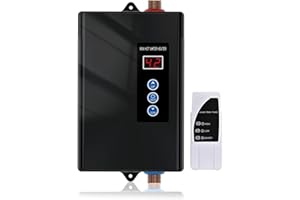 Antuony 3000W Tankless Electric Water Heater,110V Under Sink On Demand Instant Hot Water Heater With Remote Control,LCD Touch Screen tankless Water Heater (110 V, Black)