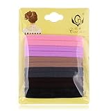Seamless Durable Long-Lasting Elastic Hair Ties by Acorn Days, Pack of 12, Thin Multi-color, (PROMO CODE in description)