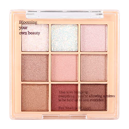 AMY'S DIARY Pink Red White Glitter Profusion Eyeshadow Makeup Palette, Highly Pigmented Eye Makeup Palette, Shimmer Matte Naked Eyeshadow Pallet, Long Lasting Waterproof Brights Eye Eyeshadow(B)