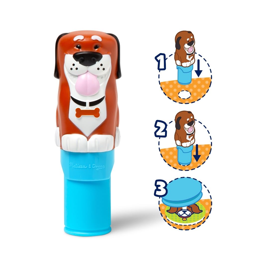 Melissa & Doug Sticker Wow!™ 24-Page Activity Pad and Sticker Stamper, 300 Stickers, Arts and Crafts Fidget Toy Collectible Character – Dog - for Kids Ages 3+ - FSC Certified