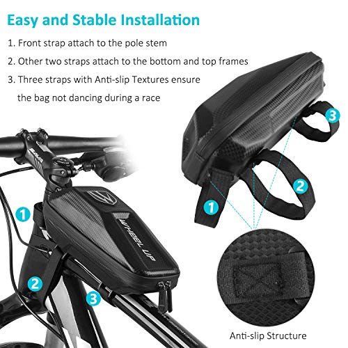 image for FlexDin Bike Frame Bag Waterproof Bicycle Top Tube Bag EVA Shell Shock
