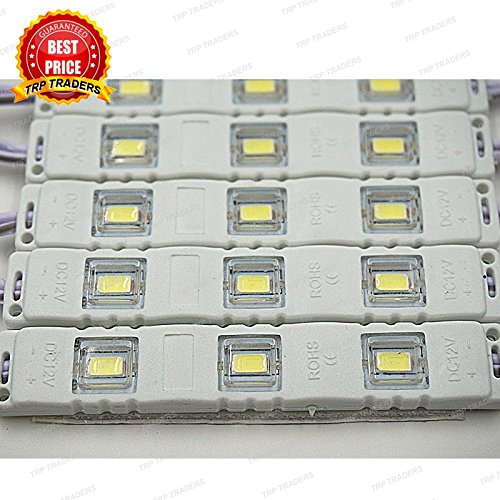 TRP TRADERS Cool White LED Module, DC 12V Waterproof Module lens High Glow Light Strip - 20 Modules (Small, Cool White)