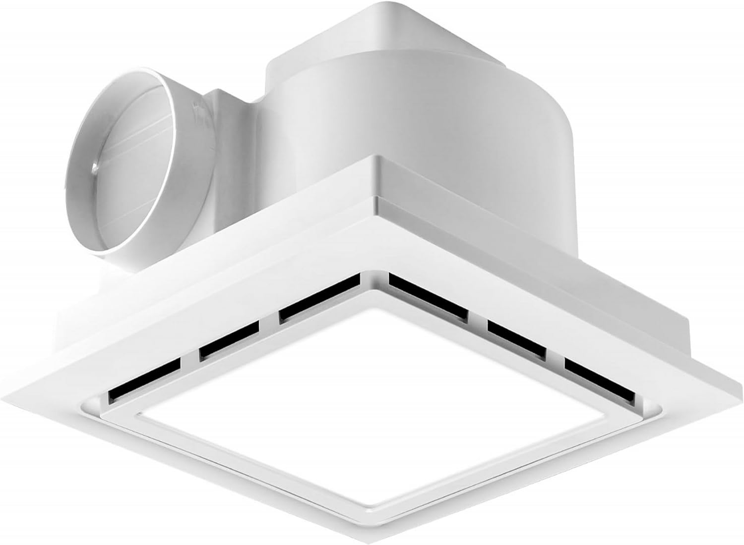 Photo 1 of MEOZRI Bathroom Exhaust Fan with LED Light Ceiling Mount Ventilation Fan 118 CFM 1.0 Sones 4 Inch Duct Quiet Bathroom Vent Fan with Light Combo 5000K for Home Bath Hotel-Squares