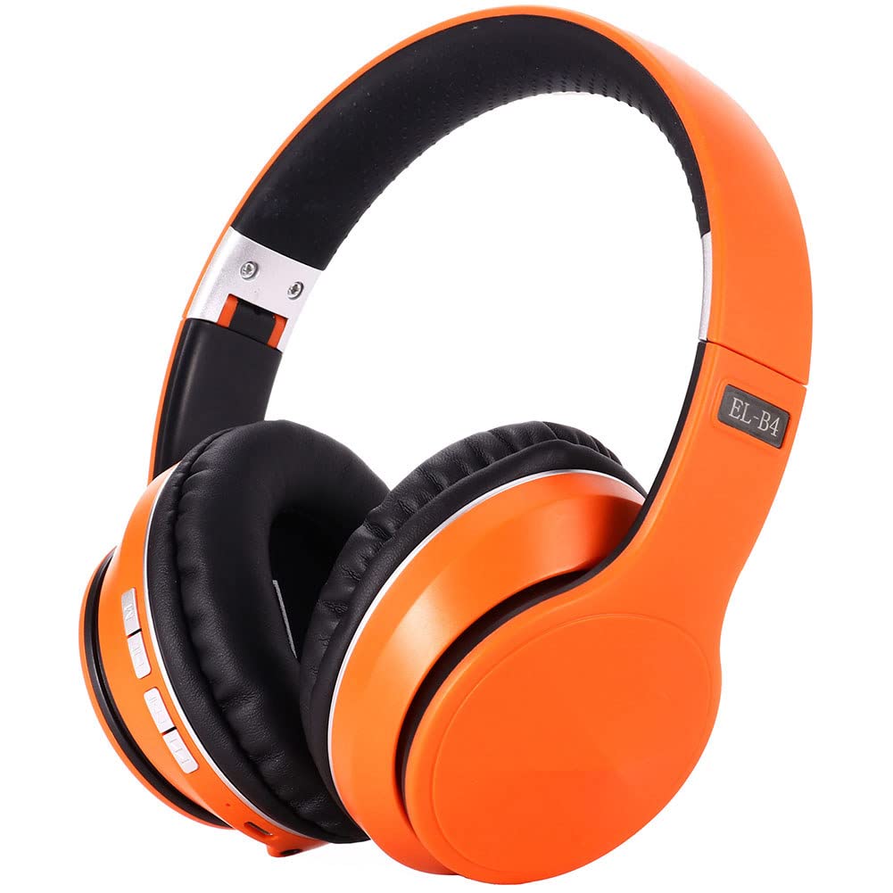 Photo 1 of OYEALEX Active Noise Cancelling Headphones, Wireless Over Ear Bluetooth Headphones with Microphone Foldable Headphone with HiFi Audio Deep Bass for Home Travel Office Orange