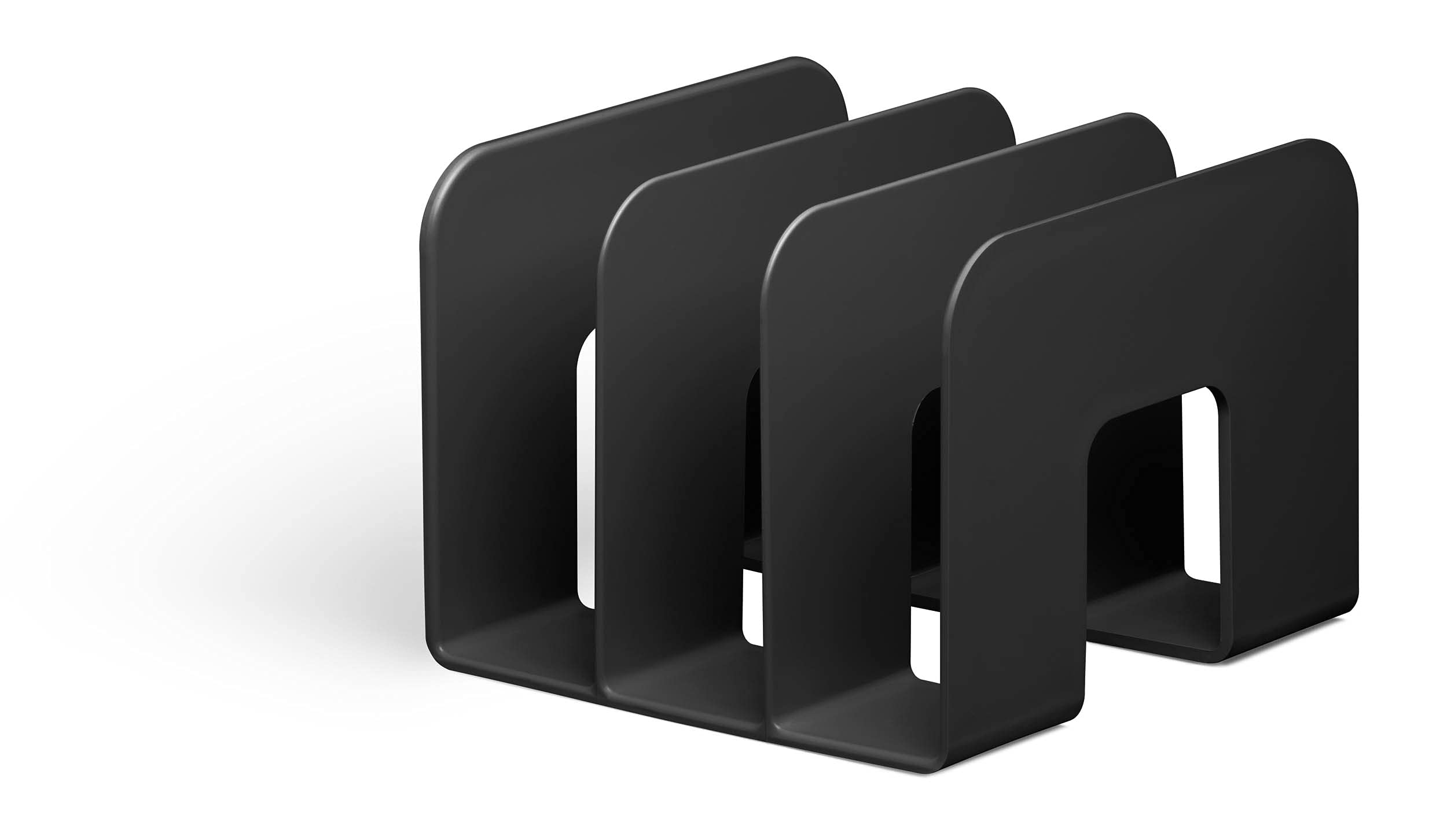 Durable Eco-Friendly Magazine File Sorter - Recycled Plastic & Blue Angel Certified - Paperwork File Organiser & Catalogue Holder - Black - Pack of 6