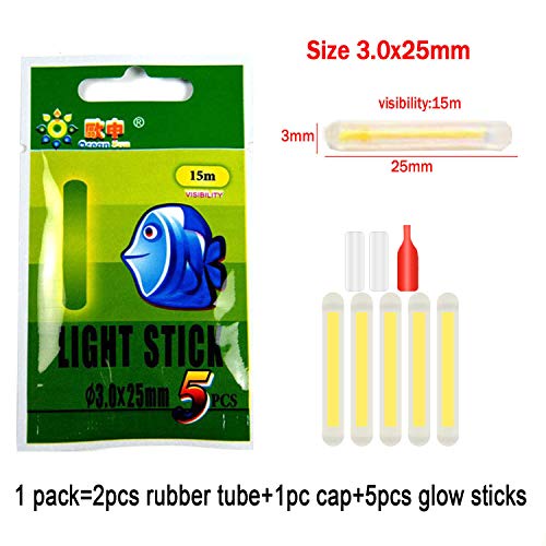 QualyQualy Fishing Glow Sticks for Bobbers 3.0X25mm Fishing Bobber