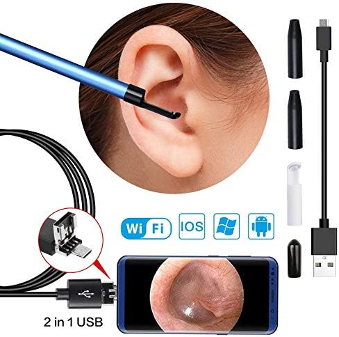 HibiscusElla 3 in 1 USB Ear Cleaning Endoscope Earpick With Mini Camera HD Earwax Removal