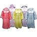Outdoor Alchemist 5 Pack Emergency Rain Ponchos with Sleeves and Drawstring Hood, Long Large Plastic for Hiking or Camping, One Size Fits Adult Disposable Rain Coat Gear for Men or Women (Assorted)