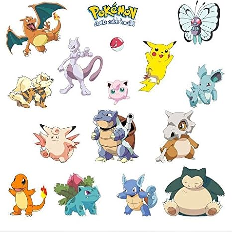 COSMALL@ 15 x POKEMON GO Popular CHARACTERS 3D vinilo pegatinas de
