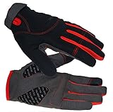 Nasis Men's Gel Bike Full Finger Glove Cycling Skiing Skateboard Shock Pads AH7003 (black, S)