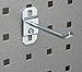 Triton Products 51413 LocHook 4-Inch Single Rod 30-Degree Bend 3/16-Inch Diameter Zinc Plated Steel Pegboard Hook for LocBoard, 5-Pack