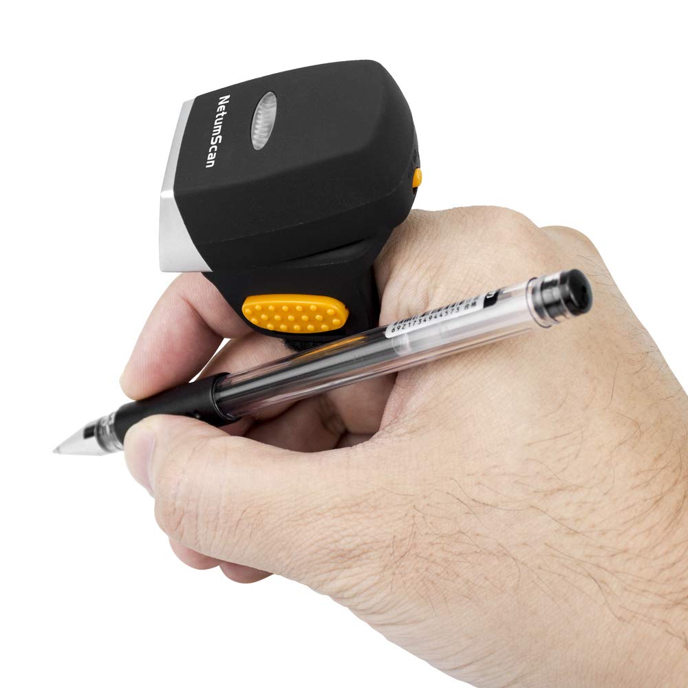 NetumScan Bluetooth Ring Barcode Scanner Wearable Mini 1D CCD Bar Code Reader Scanner for Mobile Payment Computer Screen Support POS/Android/iOS/Mac/Windows/Linux/Ipad System NSR3
