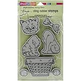 Stampendous cling pop up kitties rubber stamp set
