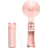 Dosododa Portable Handheld Fan, Small Mini Foldable Personal Fan [26H Max Cooling Time], 3 IN 1 USB Rechargeable for Travel Outdoor,Gifts for Women (Pink)