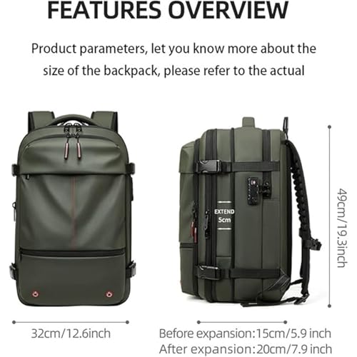 NovalLife Air Backpack, Vacuum Backpack,60L Expandable Vacuum Compression Bag, Water Resistant Expandable Vacpack with Vacuum Compression,Anti Theft Backpack （ with Vacuum Pump）